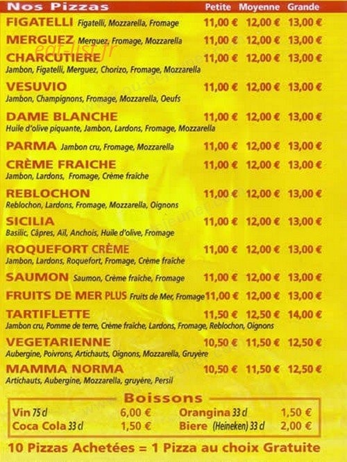 Pizza Sicilia — carte page 2