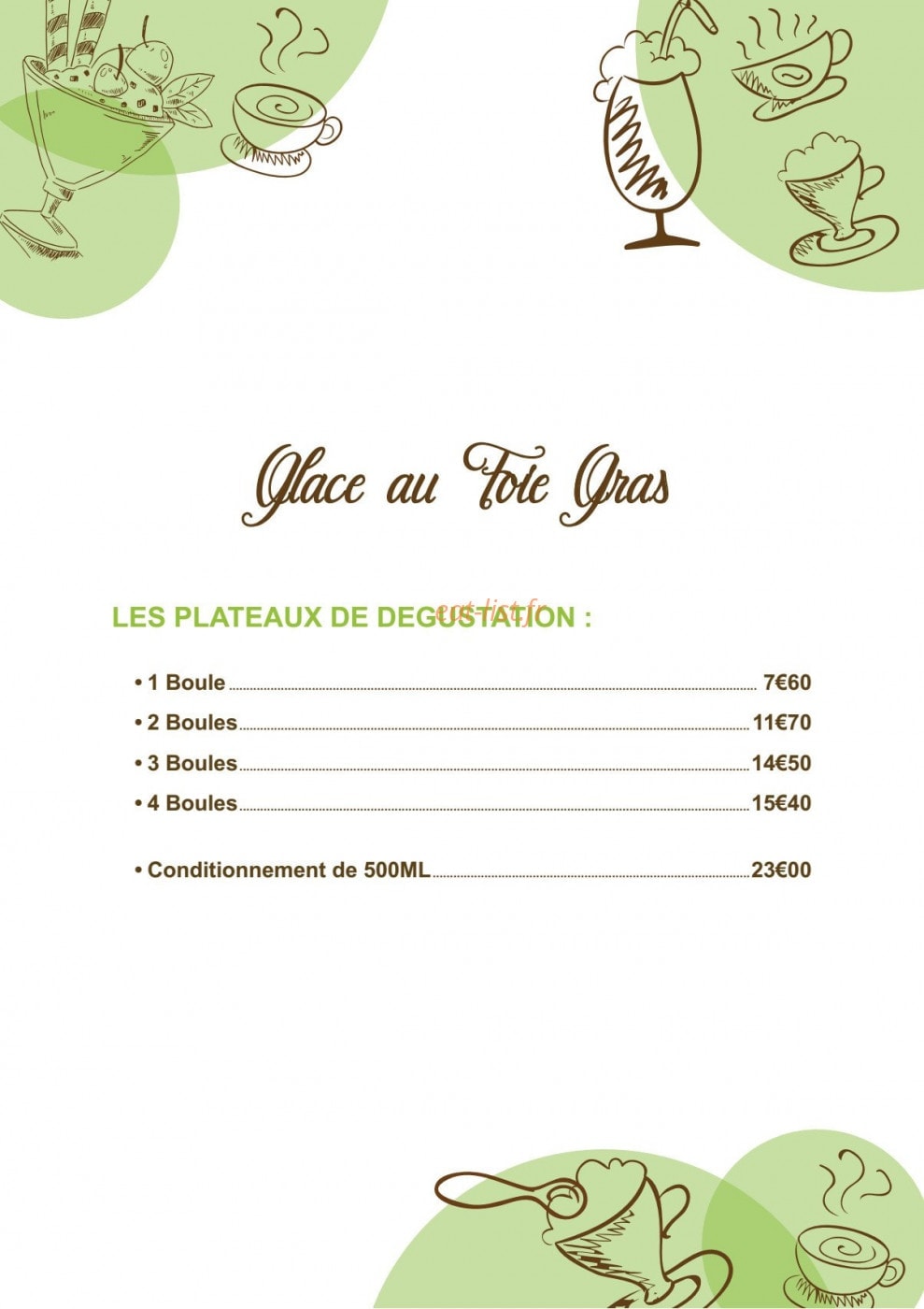 Plaisir Glacé — carte page 9