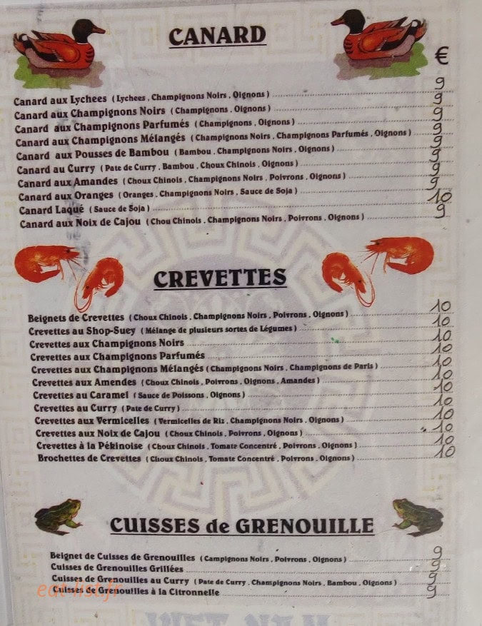 Restaurant Viet Nam — carte page 1