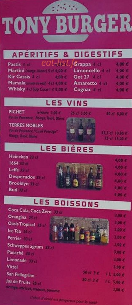 Tony Burger — carte page 2
