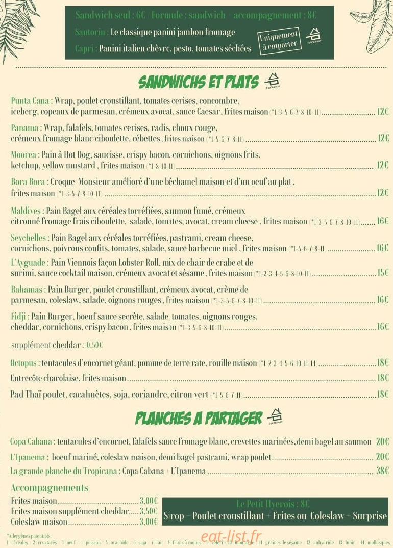 Tropicana — carte page 3