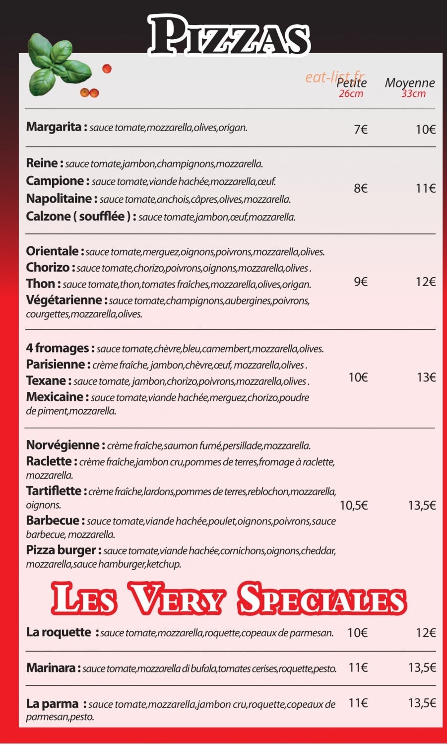 V.I.Pizz — carte page 2