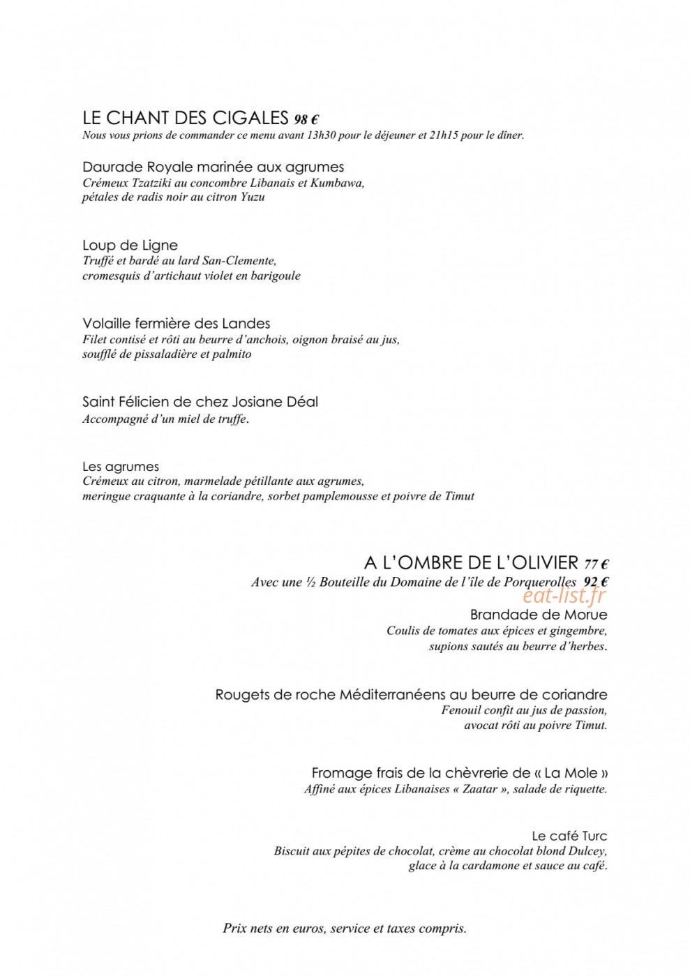 L'Olivier — carte page 4