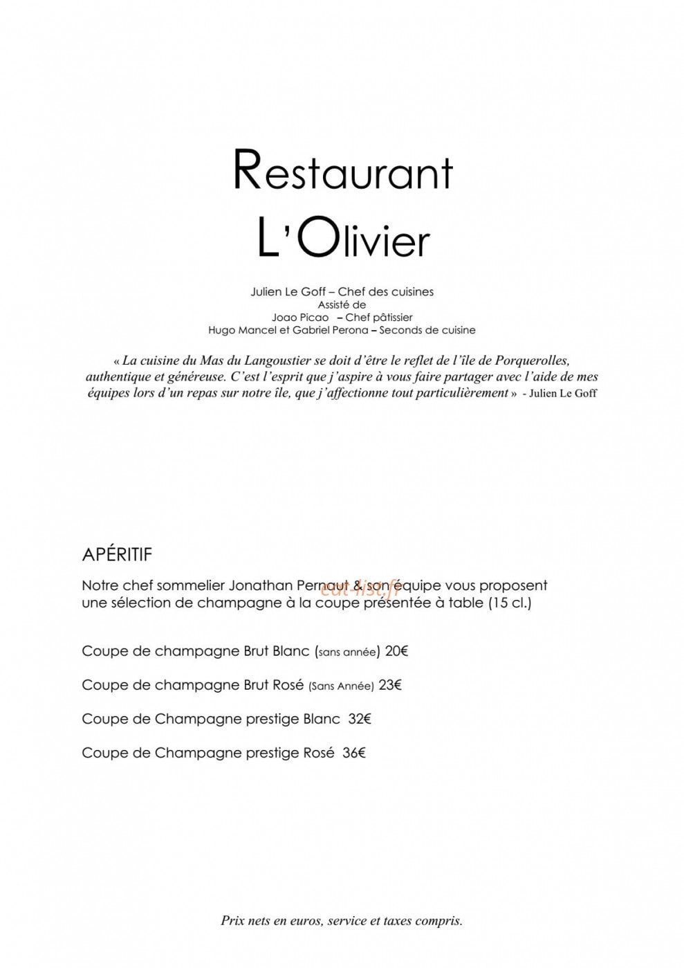 L'Olivier — carte page 1