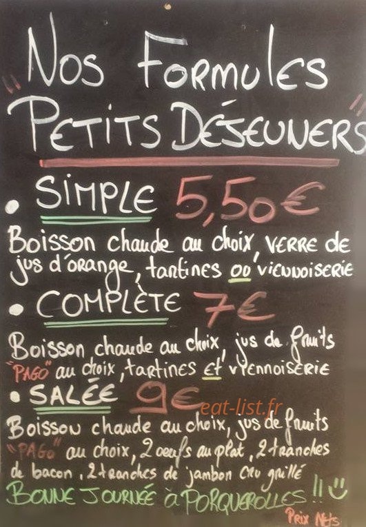 La Petite Fringale — carte page 2