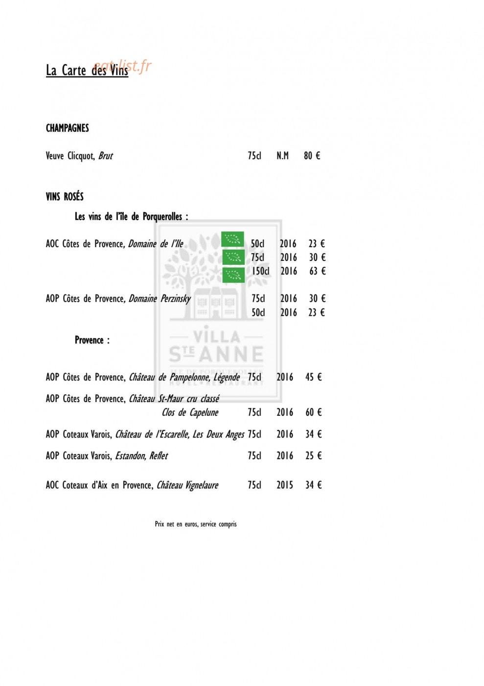 Villa Sainte Anne — carte page 3