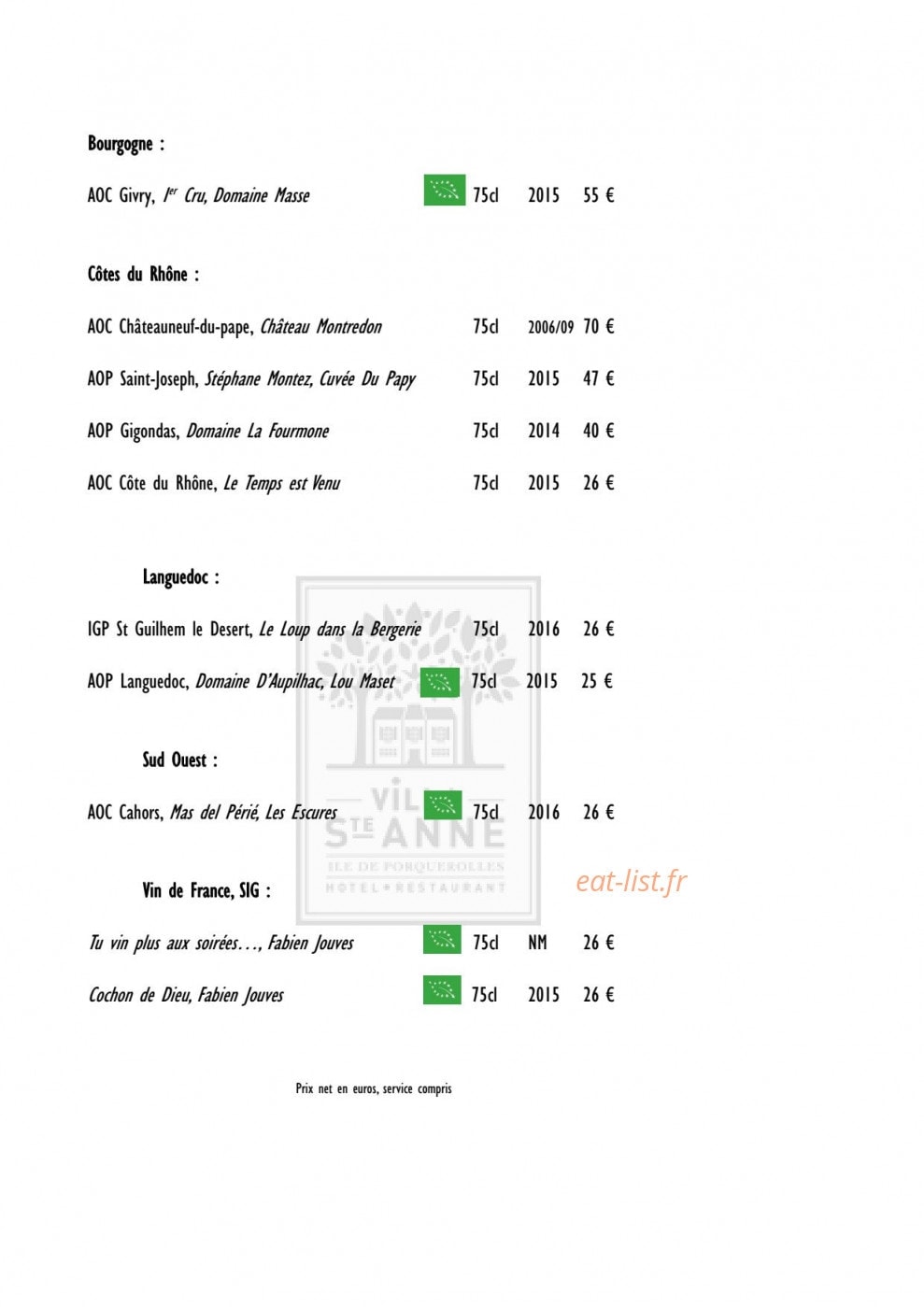Villa Sainte Anne — carte page 6