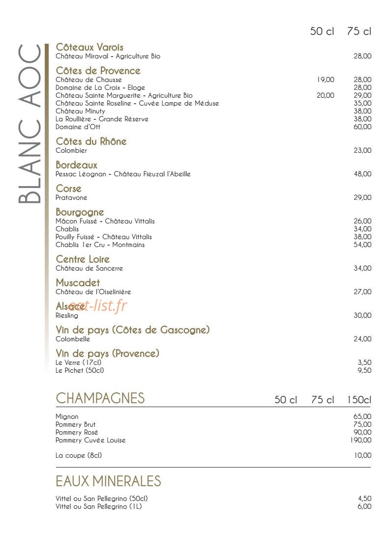 Café Valmer — carte page 6