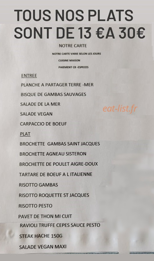 La Terrasse bleue — carte page 1