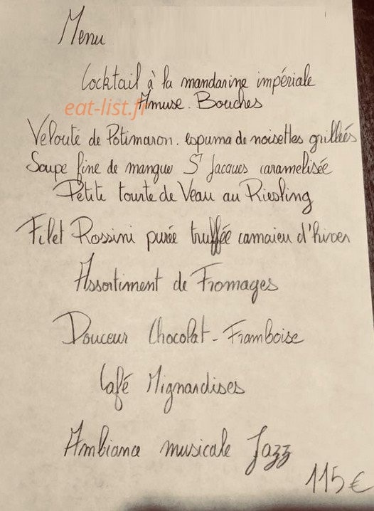 La Terrasse de cathy — carte page 1