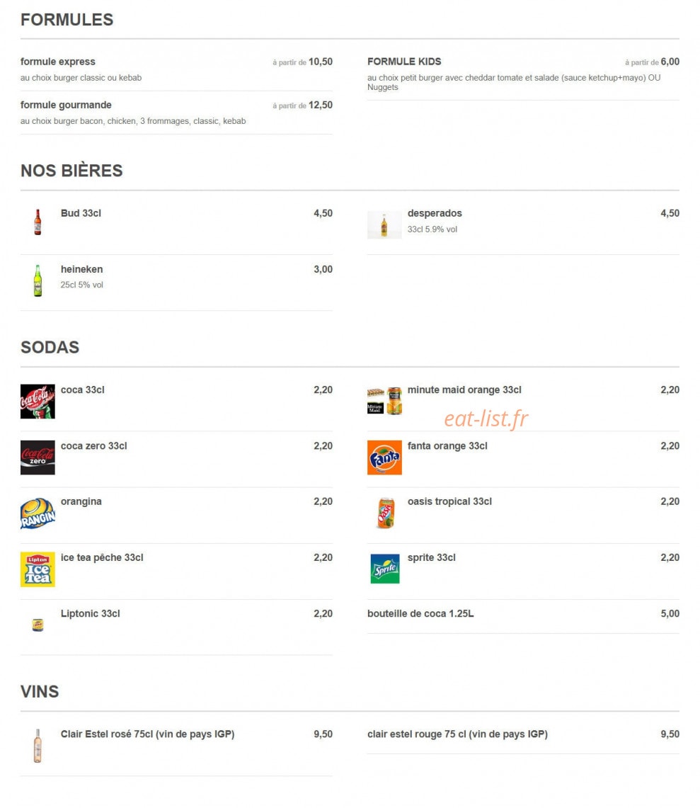 Pizz'Burger — carte page 4
