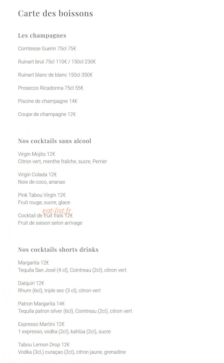 Tabou Beach — carte page 7