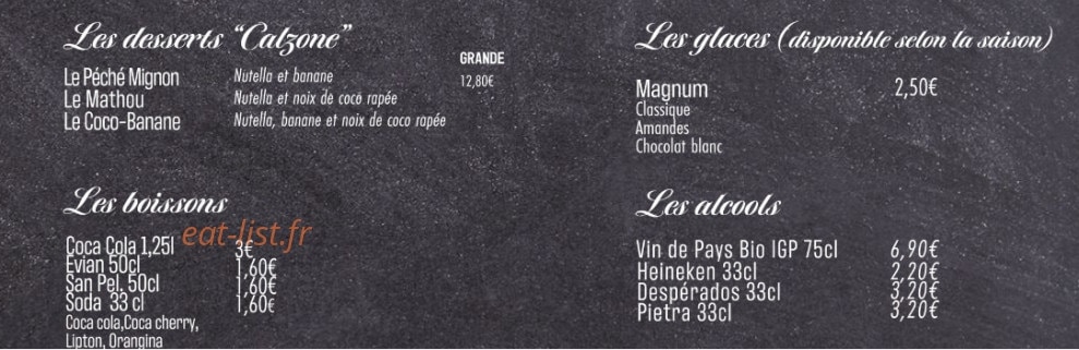 Allo Pizza — carte page 2