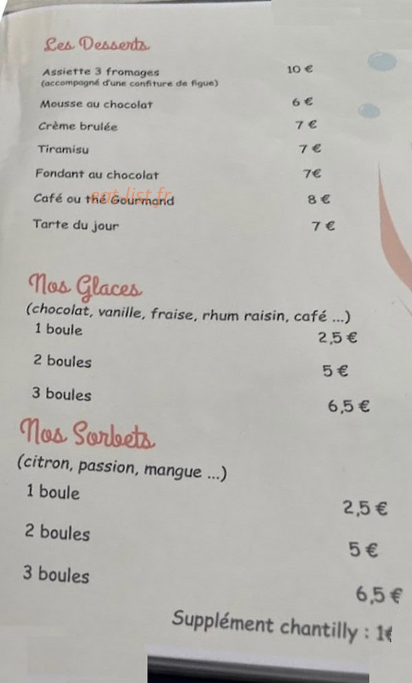 Bar des pêcheurs — carte page 2