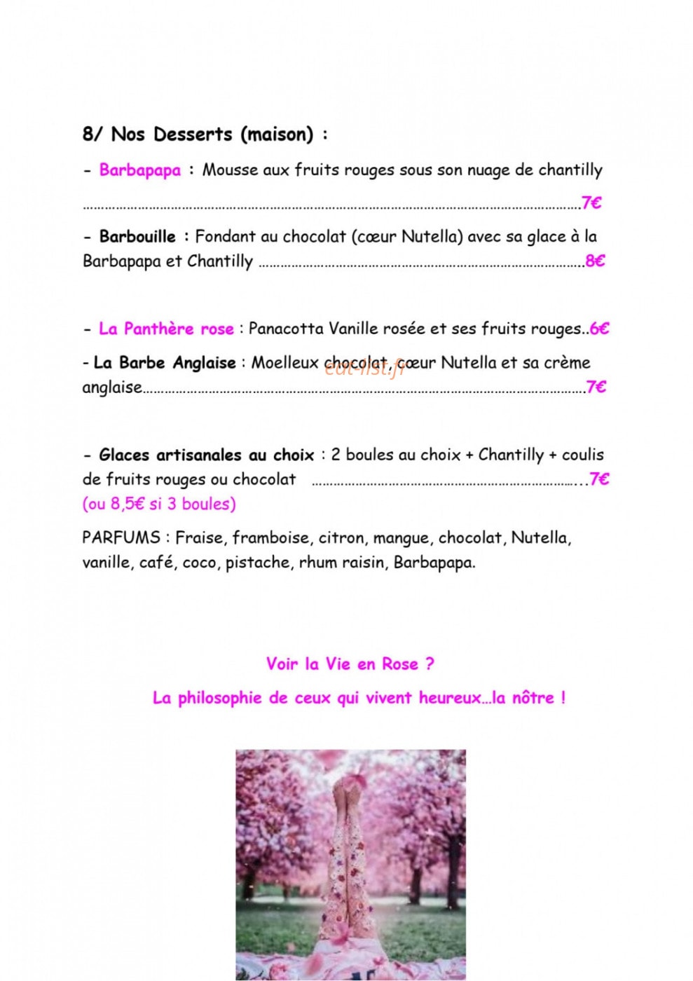 La Vie en Rose — carte page 6