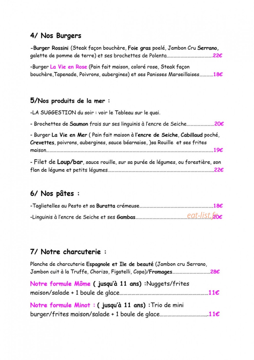 La Vie en Rose — carte page 5