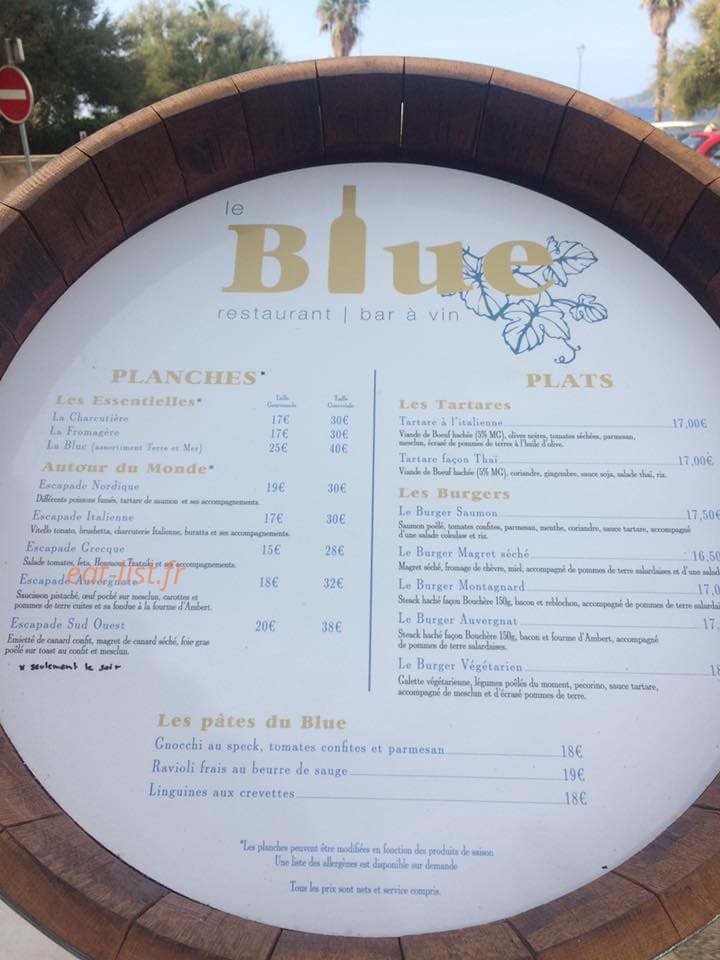 Le Blue — carte page 1