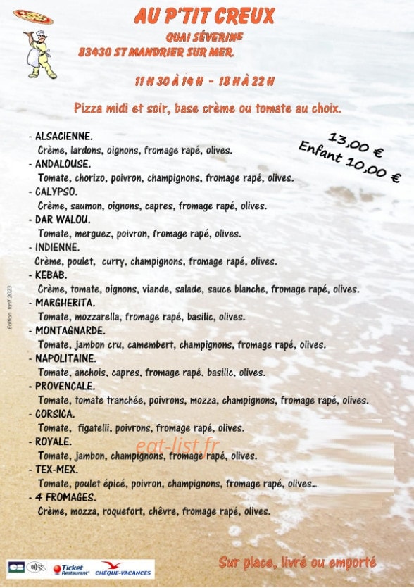 Le p'tit creux — carte page 1