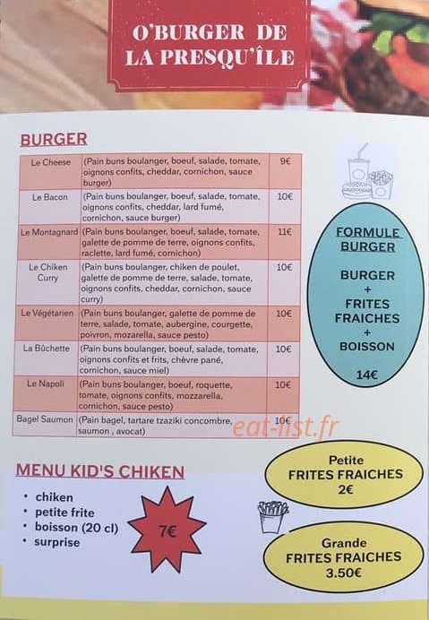 O’Burger de la Presqu’île — carte page 2