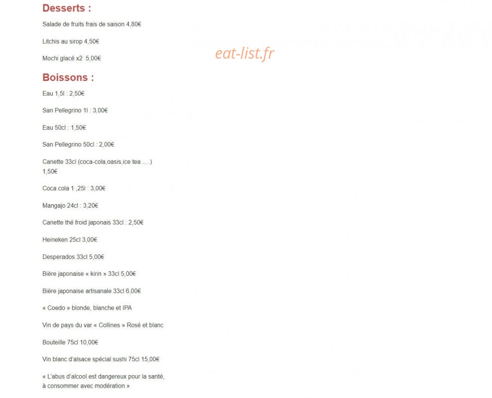 Sushi box — carte page 3