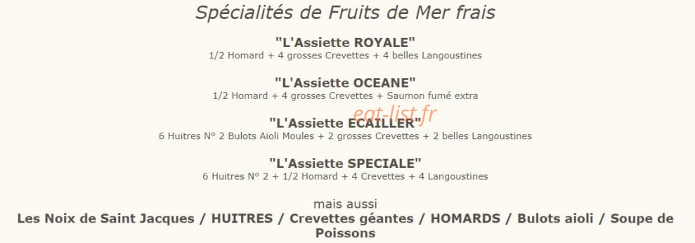 Auberge Fleurie — carte page 1