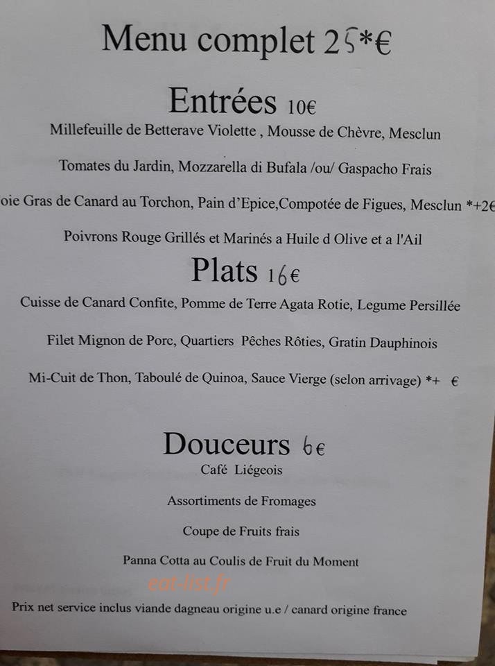 Le bis café — carte page 1