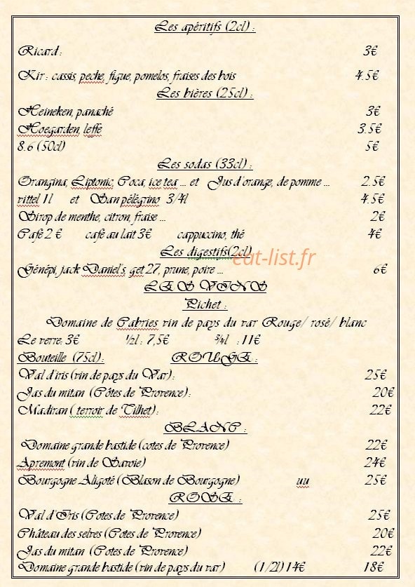 Le bis café — carte page 2