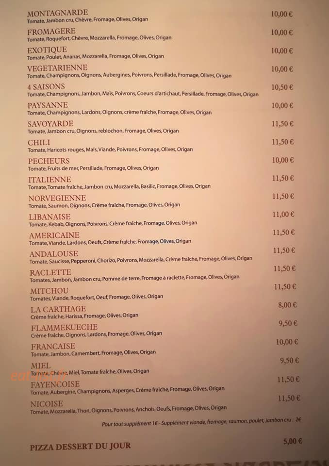 Papé Pizza — carte page 2