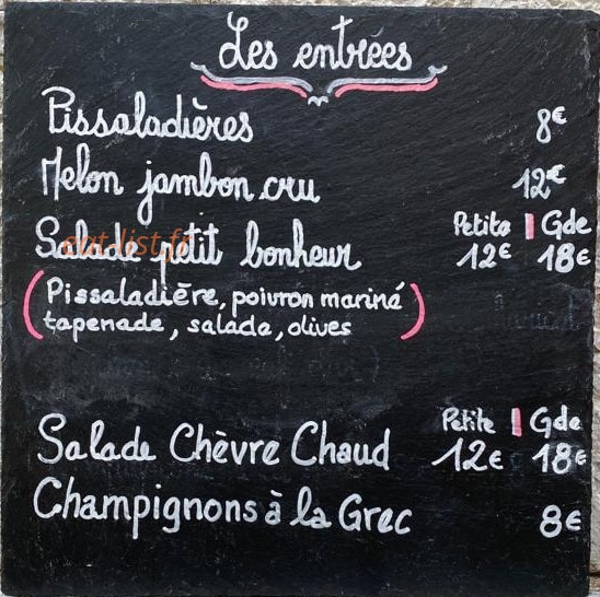 Le Petit Bonheur — carte page 2