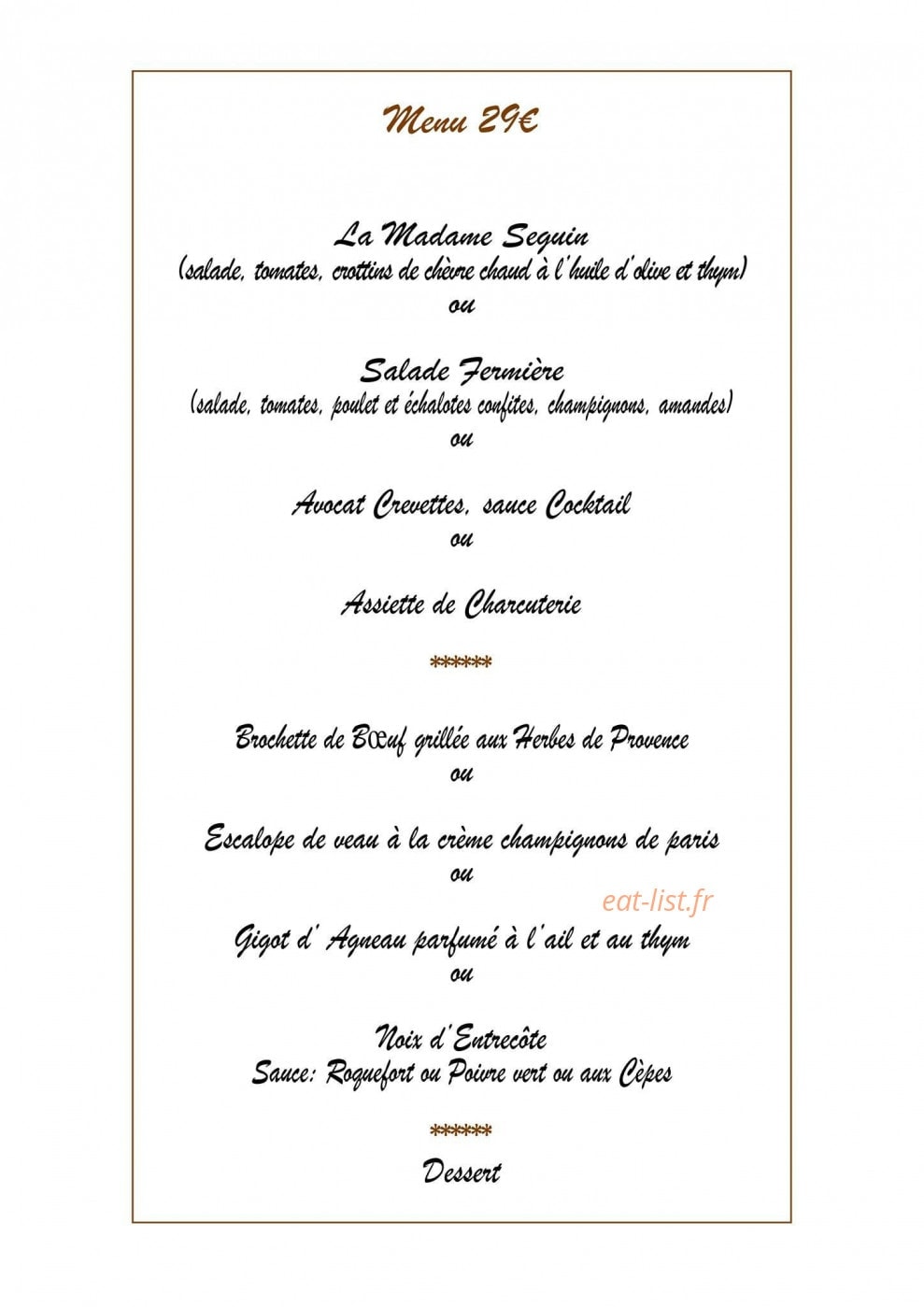 Le Marina — carte page 1