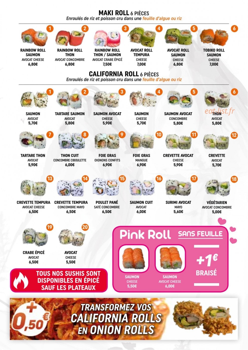 M sushi — carte page 5