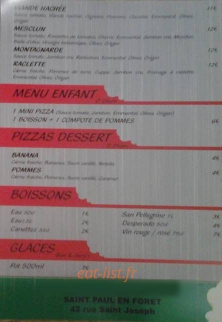 Tom Tom Pizza — carte page 2
