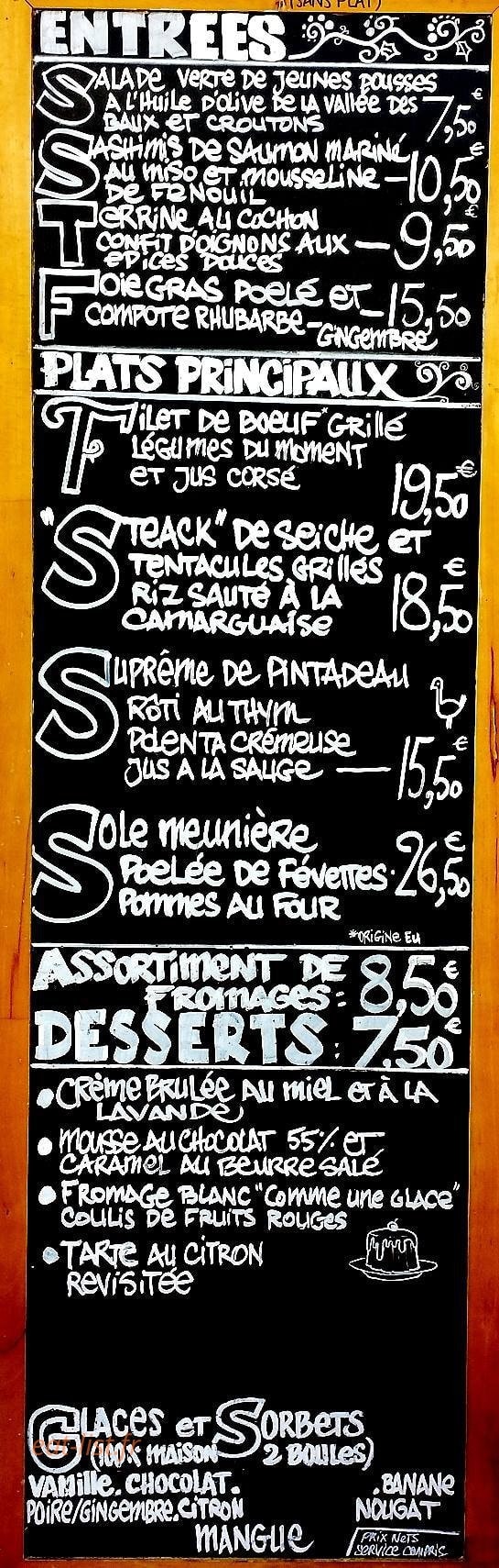 Chez Hugo — carte page 1