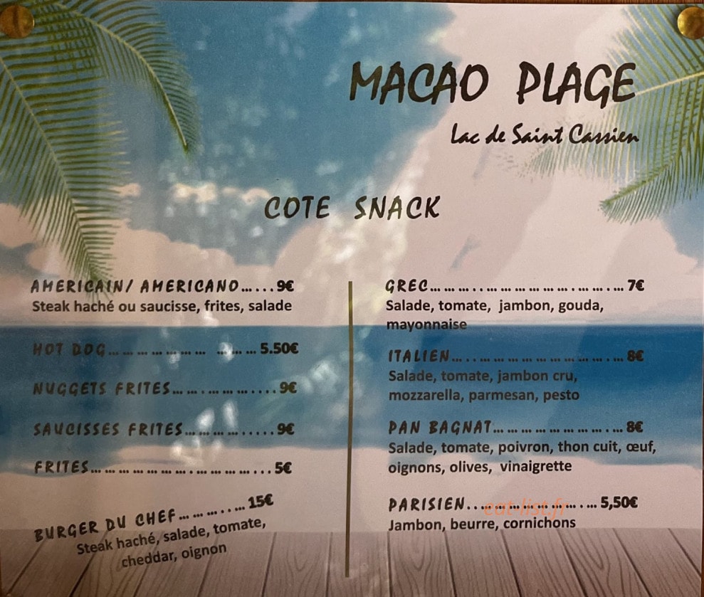 Macao Plage — carte page 3