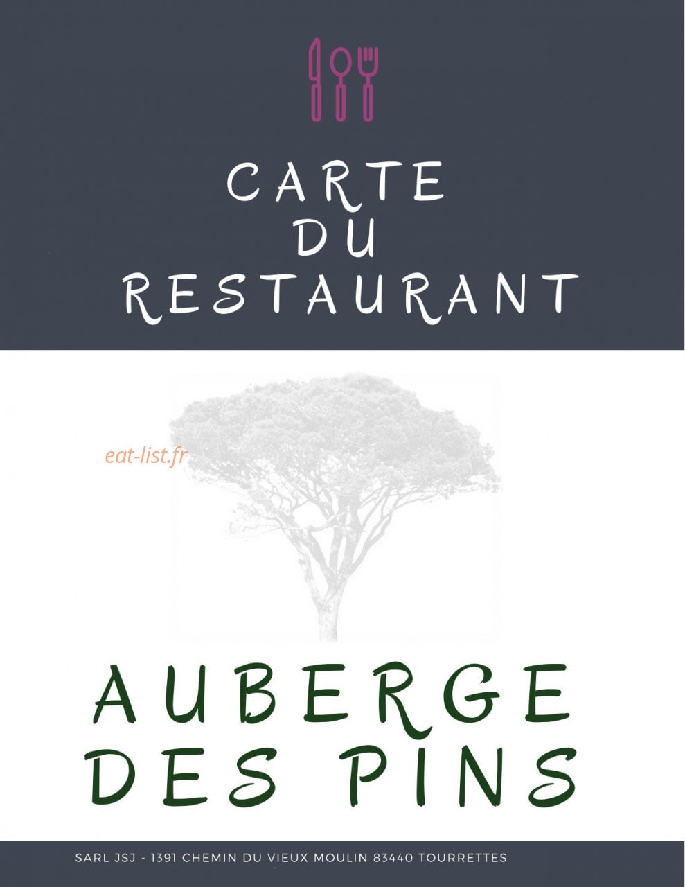 Auberge des Pins — carte page 1