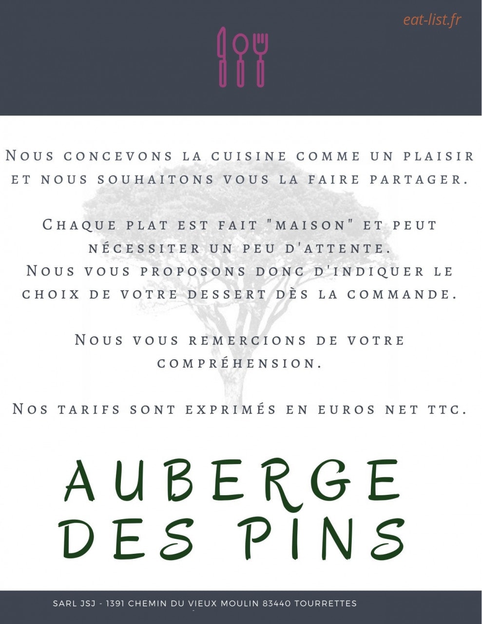 Auberge des Pins — carte page 2