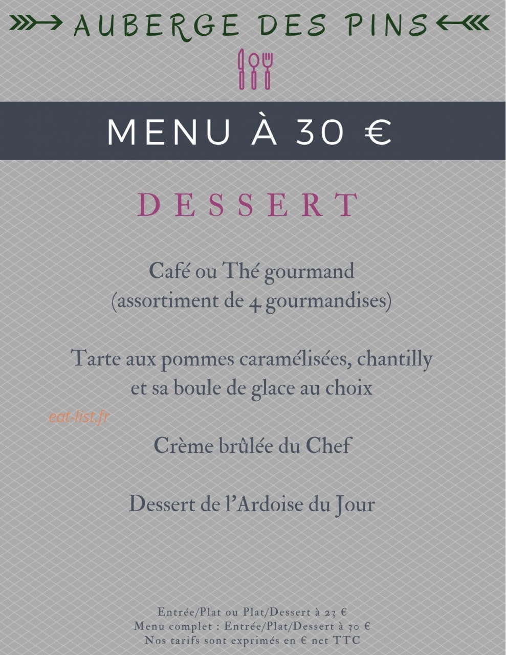 Auberge des Pins — carte page 5