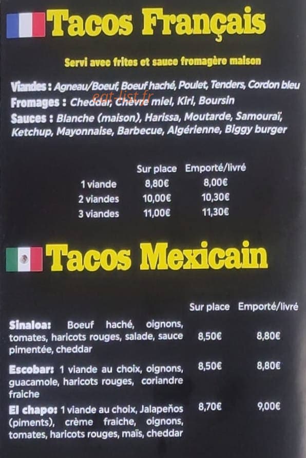 kebab and tacos — carte page 3