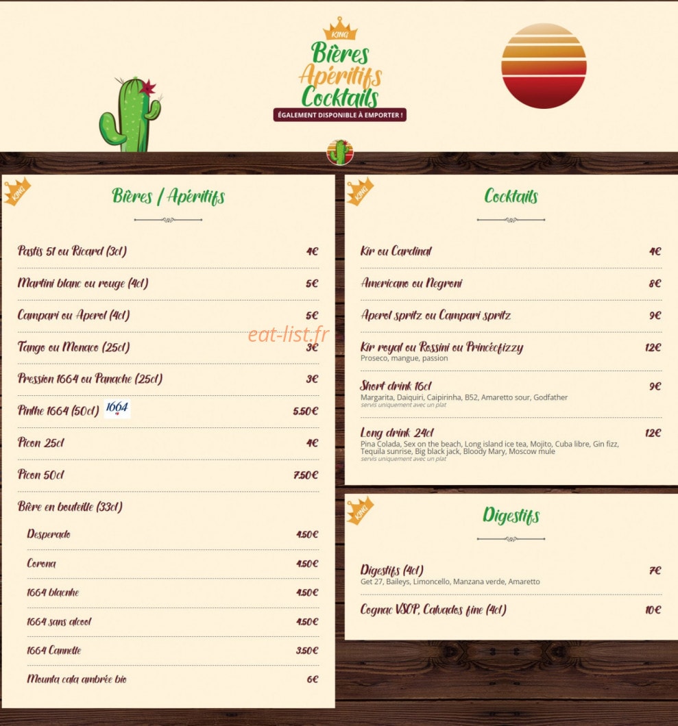 King cactus café — carte page 3