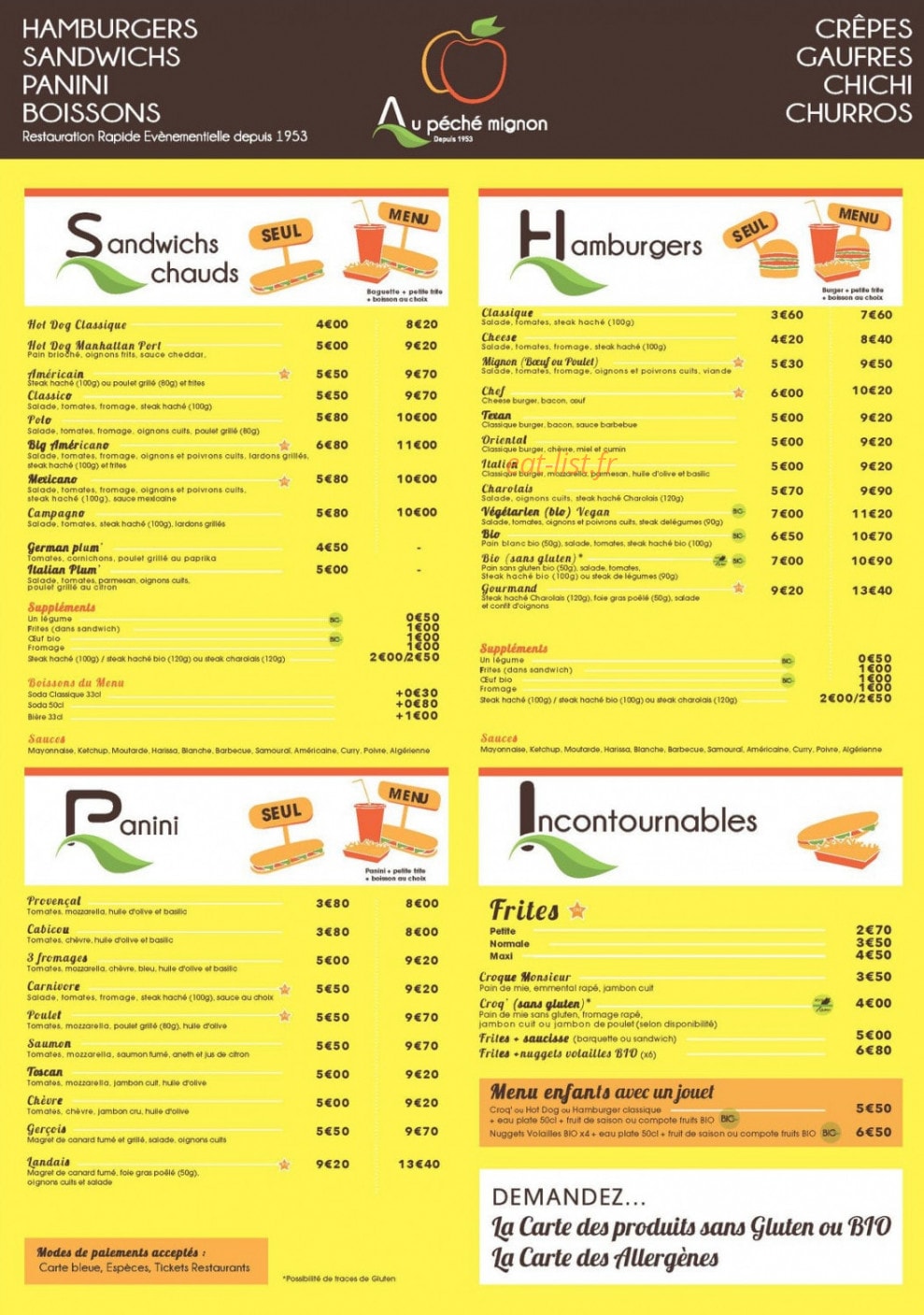 Au Peche Mignon — carte page 2
