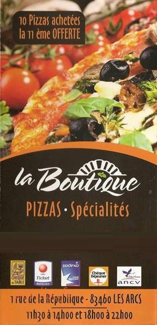 La Boutique — carte page 1