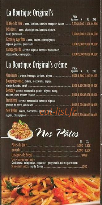 La Boutique — carte page 5