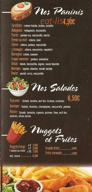La Boutique — carte page 4