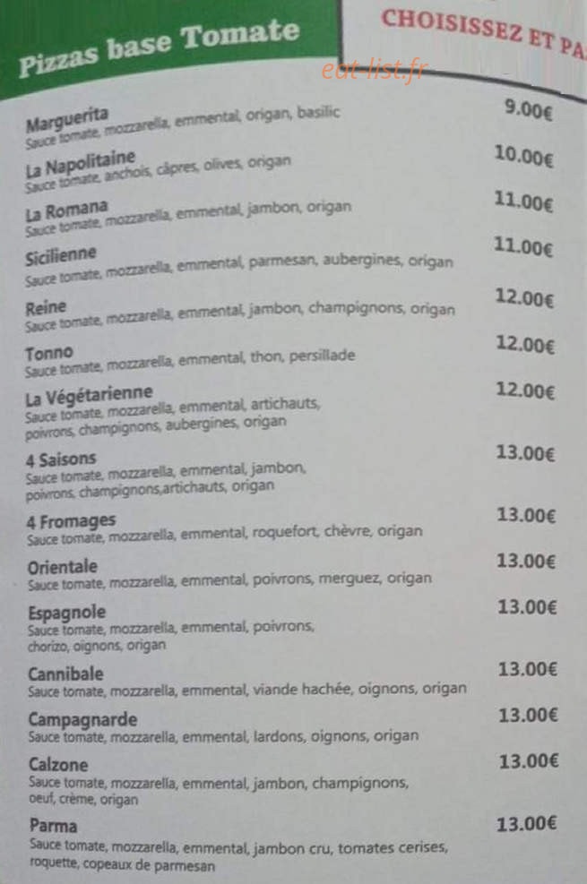 La Cucina — carte page 1