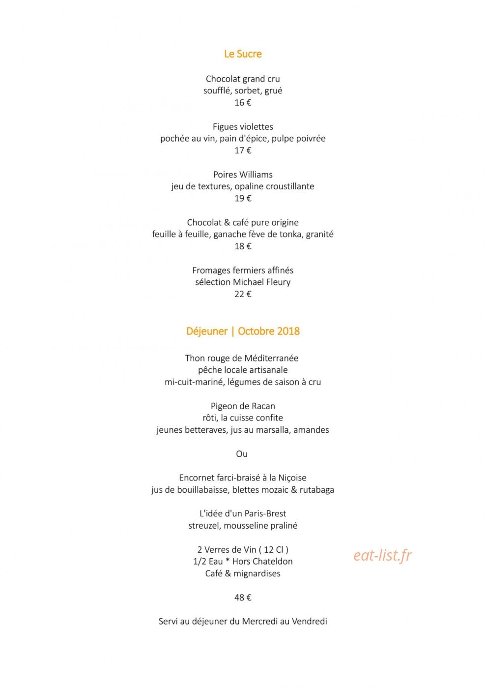 Le Relais des Moines — carte page 2