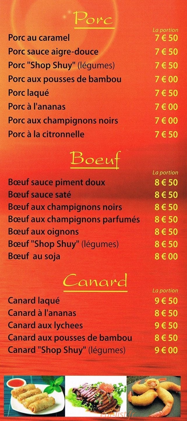 Saveurs d'Asie — carte page 6