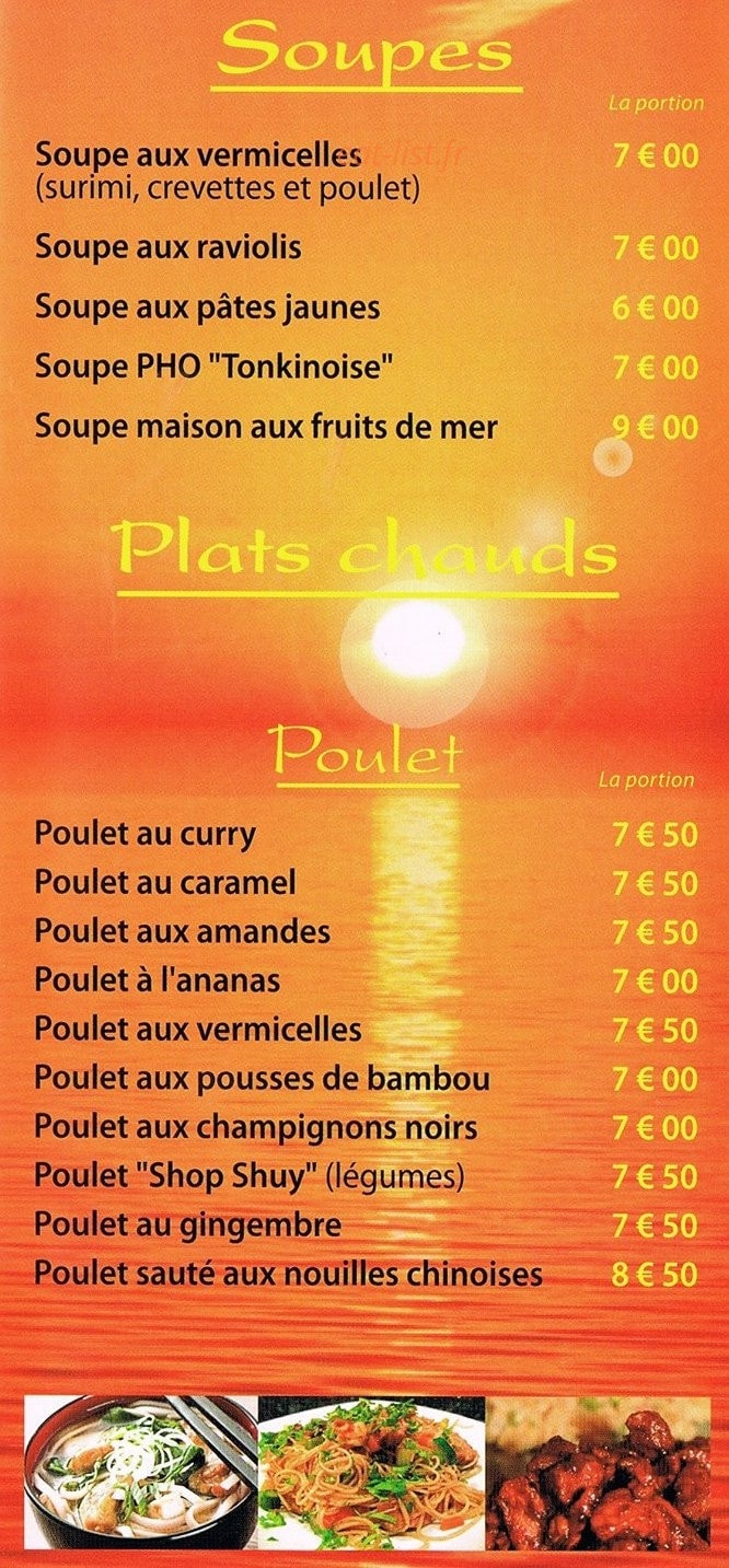 Saveurs d'Asie — carte page 5