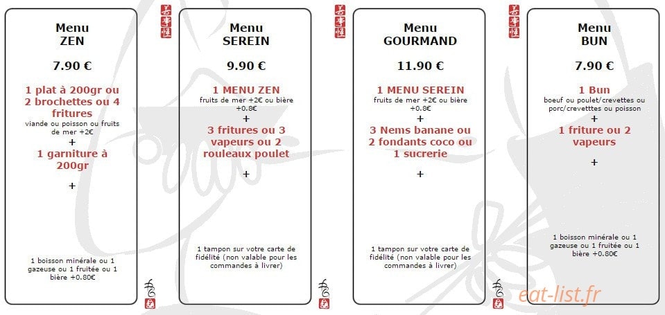 Bouddha Gourmand — carte page 7