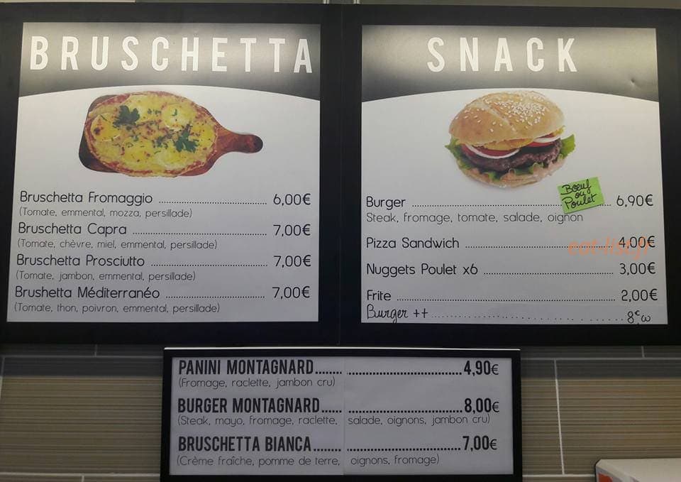 Carte et menu de L étoile de la sainte baume à Saint Maximin la Sainte Baume — Bruschettas et snacks