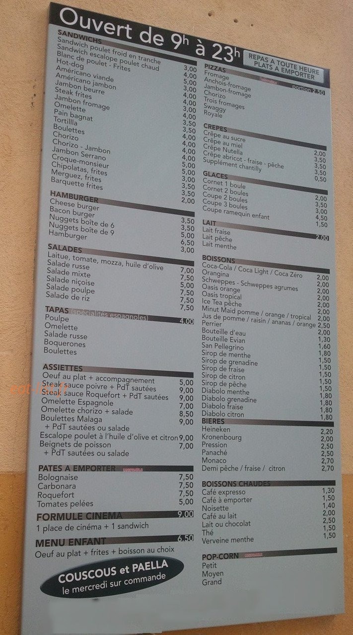 Le Swaggy — carte page 1